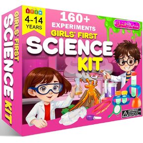 Jim & Gloria Science Kits للأطفال الذين تتراوح أعمارهم بين 5 و 7 و 2 و2 عامًا من هدايا أعياد الميلاد للبنات ولوازم الحرف والتعلم والتعليم ولعب STEM ومجموعة الكيمياء وتجارب العلوم لمشاريع بركان الأطفال