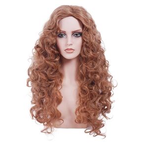 26 Inches Light Wigs for Women Long Wavy Middle Part Wig Natural looking Synthetic Fluffy Hair for Cosplay,Halloween,Daily Use (Black ombre platinum blonde)
