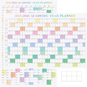 24" x 36" Exellewis 2025-2026 Academic Wall Calendar, July 2025 to June 2026, Large Yearly Planner with 12 Months, 2-Sided Reversible Horizontal/Vertical School Year Calendar
