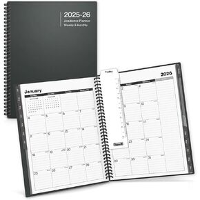 Dunwell Large Planner Book 2025-2026, 8.5x11 Weekly Planner Calendar for Desktop, July 2025 - June 2026, Daily Agenda Scheduler, Monthly Tabs, Bookmark, Stickers, Plastic Covers, Notes Pages, and More