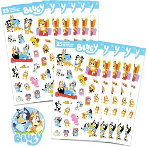 Bluey Party Favors Bundle 12 Pack Sticker Sheets for Kids Birthday Party Goodie Bags