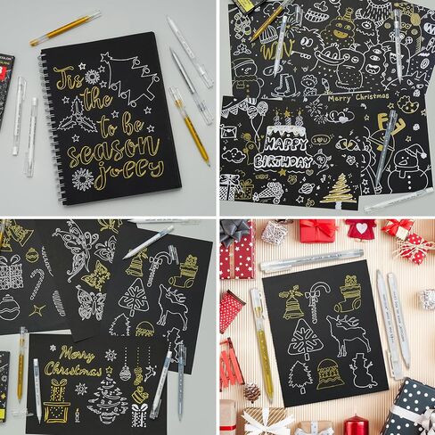 White Gel Pens, 05/08/10mm Assorted Tip Opaque Archival Ink Pen for Journaling, Art, or Drawing - For Holiday Gifts & DIY Projects, White Gel Pens for Art Highlight, 3 Pack in Kuwait