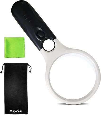 Wapodeai 3X 45X High Magnification, Suitable for Reading, Jewellery, Lnspection, Science (Black) in Saudi Arabia