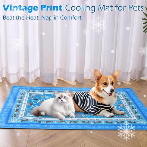 BINGPET Dog Cooling Mat, 47''x28'' Extra Large, Upgraded Thickened Cooling Fiber Endothermic Color Changing Pad, Non-Slip Summer Pet Blanket, Foldable Washable Non-Toxic Pet Mat for Indoor Outdoor Use in Kuwait