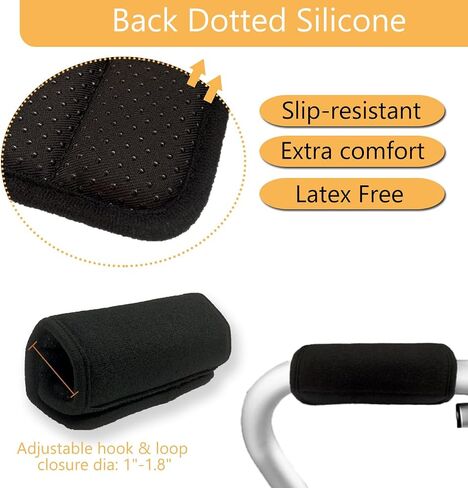 Universal Walker Padded Hand Grip Covers, Premium Medical Soft Cushion Memory Foam Core Padding, Wicking, Comfort, Washable in Kuwait
