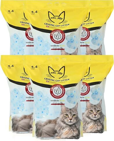 Cat Litter Crystals No Clumping Odor Control Kitty Litter Non-Clumping No scooping Low Dust, Low Tracking, Dehydrates Waste - 25.8 lbs (6 x 4.3 lb Packs) in Kuwait