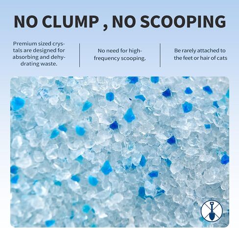 Cat Litter Crystals No Clumping Odor Control Kitty Litter Non-Clumping No scooping Low Dust, Low Tracking, Dehydrates Waste - 25.8 lbs (6 x 4.3 lb Packs) in Kuwait
