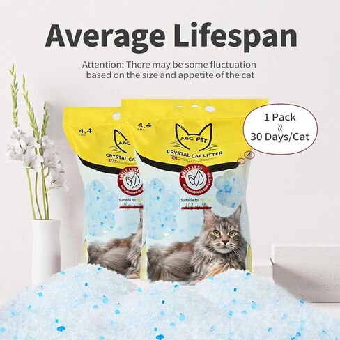 Cat Litter Crystals No Clumping Odor Control Kitty Litter Non-Clumping No scooping Low Dust, Low Tracking, Dehydrates Waste - 25.8 lbs (6 x 4.3 lb Packs) in Kuwait