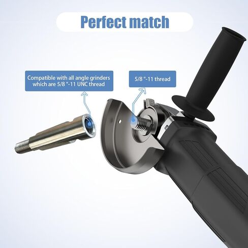 Neeki Flapper Adapter, stainless steel angle grinder adapter, compatible with 5/8"-11UNC thread angle grinders, with 1/4" & 1/8" arbor shanks, converts angle grinders to rotary tools in Kuwait
