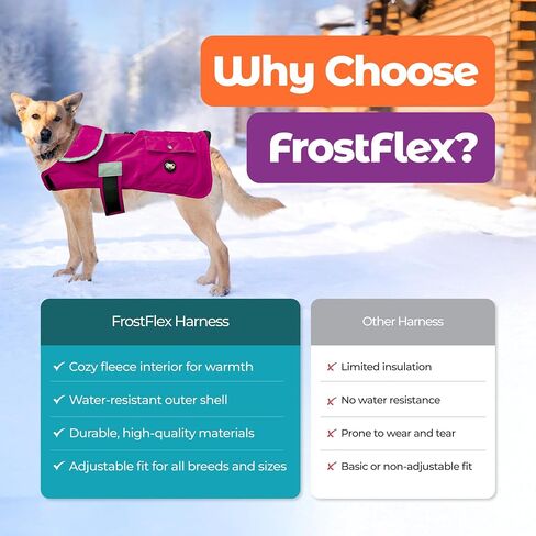 Joyride Harness FrostFlex Winter Dog Jacket - Fleece Lined & Water-Resistant - Snowsuit with Pockets for Treats & Poop Bags - Durable Cold Weather Dog Coat in Saudi Arabia