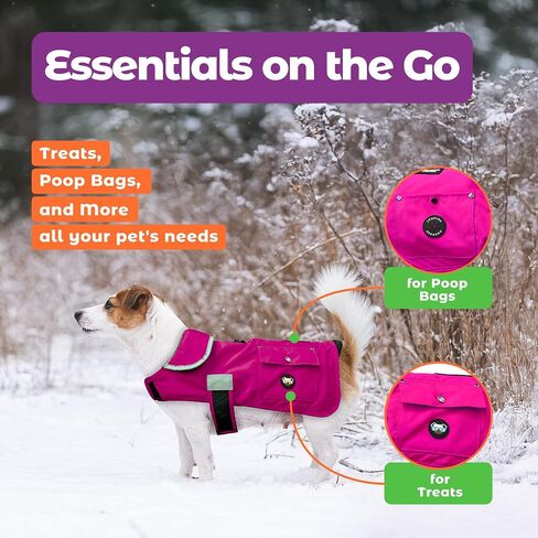 Joyride Harness FrostFlex Winter Dog Jacket - Fleece Lined & Water-Resistant - Snowsuit with Pockets for Treats & Poop Bags - Durable Cold Weather Dog Coat in Saudi Arabia