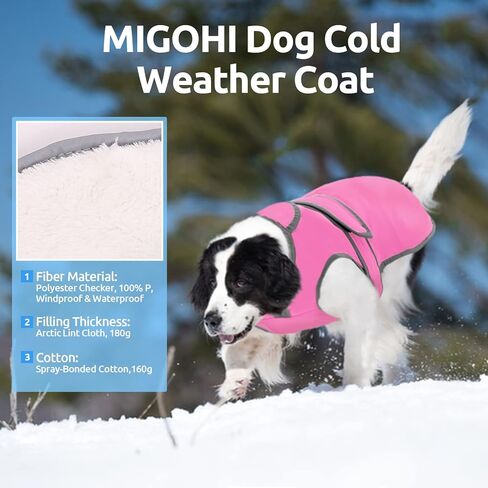 Migohi عاكس معطف الكلب المقاوم للماء - سترة دافئة عكسي سترة الشتاء العاصفة للكلاب الصغيرة إلى الكبيرة (البحرية ، م) in Kuwait
