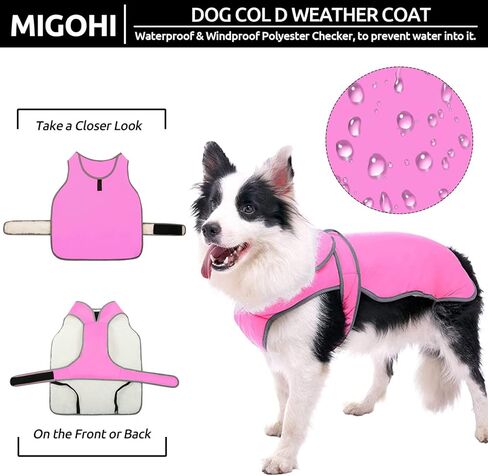 Migohi عاكس معطف الكلب المقاوم للماء - سترة دافئة عكسي سترة الشتاء العاصفة للكلاب الصغيرة إلى الكبيرة (البحرية ، م) in Kuwait