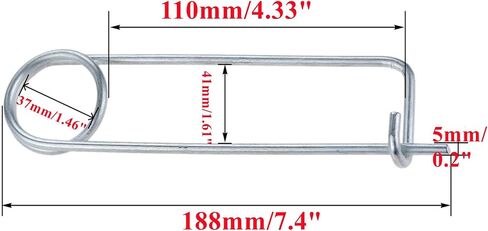 1SET BROOCH FASE STEEL COTTER PINS Spring PIN FRICK LOCK BROOCH LOCKING FARDERER for Farm Lawn Garden Garden -8sizes (4pcs/set ، الحجم: 5*110*41mm/0.20*4.33*1.69 بوصة) in Kuwait