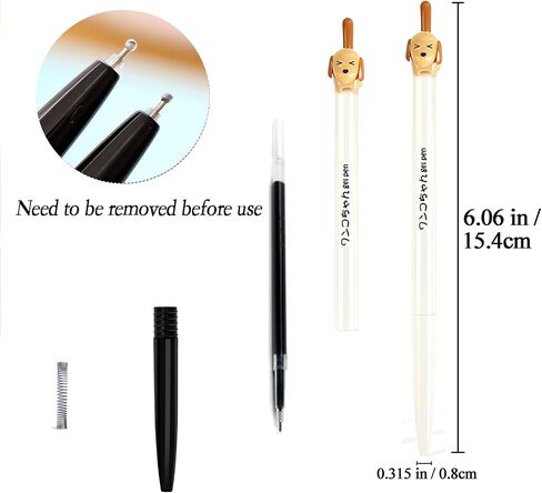 12 Pcs Retractable Dog Gel Pens, Fine Point 0.5mm Black Ink Cute Fun Animal Ballpoint Novelty Pens Stationery Supplies (12pcs dog pens) in Saudi Arabia
