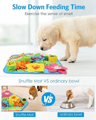 Snuffle Mat for Dogs, 20'' x 20'' Interactive Sniff Mat Smell Training & Slow Eating for Mental Stimulation & Stress Relief, Encourages Natural Foraging Skills, Dog Puzzle Toys for Indoor & Outdoor in Saudi Arabia