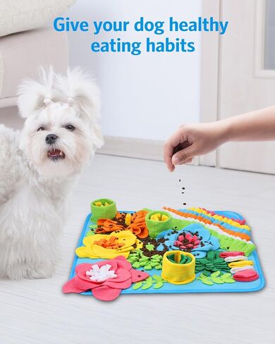 Snuffle Mat for Dogs, 20'' x 20'' Interactive Sniff Mat Smell Training & Slow Eating for Mental Stimulation & Stress Relief, Encourages Natural Foraging Skills, Dog Puzzle Toys for Indoor & Outdoor in Saudi Arabia