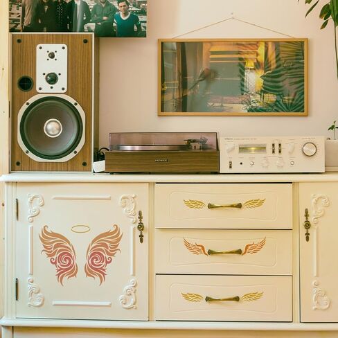 FINGERINSPIRE 4 Pcs Female Stencils with a Paint Brush 4 Styles Woman Face Facial Expression Stencils 11.8x11.8Inch Woman Eyebrows Eyes Stencil Lady Nose Mouth Stencil Retro Woman Head Wall Template in Kuwait