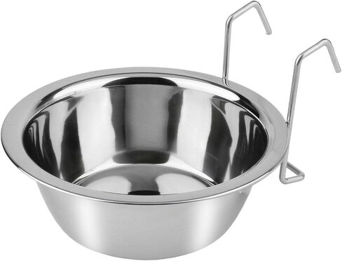 Hypeety Stainless Steel Food Water Cup with Bolt Hooks for Pet Bird Crates Cages Coop Dog Cat Parrot Bird Rabbit Pet (Medium,13cm) in Saudi Arabia