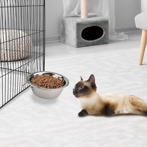 Hypeety Stainless Steel Food Water Cup with Bolt Hooks for Pet Bird Crates Cages Coop Dog Cat Parrot Bird Rabbit Pet (Medium,13cm) in Saudi Arabia