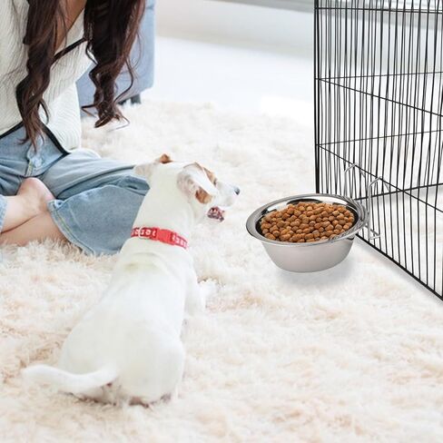 Hypeety Stainless Steel Food Water Cup with Bolt Hooks for Pet Bird Crates Cages Coop Dog Cat Parrot Bird Rabbit Pet (Medium,13cm) in Saudi Arabia
