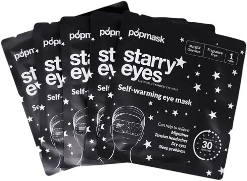 POPBAND Popmask Jet Setter Self-Heating Eye Mask, Jasmin Scent, Natural Heat Relief for Migraines, Headaches, Allergies, and Dry Eyes, 5 Individually Packaged Eye Masks in Saudi Arabia