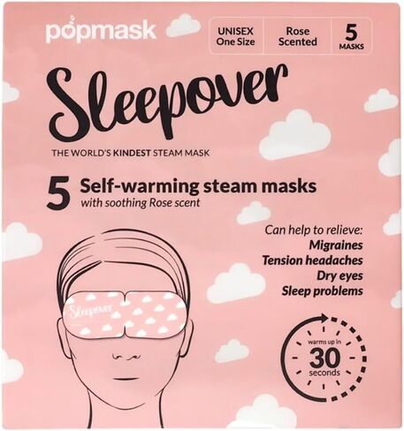 POPBAND Popmask Jet Setter Self-Heating Eye Mask, Jasmin Scent, Natural Heat Relief for Migraines, Headaches, Allergies, and Dry Eyes, 5 Individually Packaged Eye Masks in Saudi Arabia
