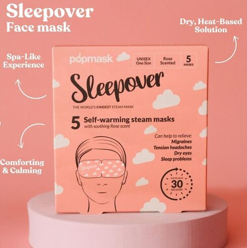 POPBAND Popmask Jet Setter Self-Heating Eye Mask, Jasmin Scent, Natural Heat Relief for Migraines, Headaches, Allergies, and Dry Eyes, 5 Individually Packaged Eye Masks in Saudi Arabia