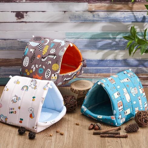 Cinnvoice Guinea Pig Hideout Bed Washable House Cage, Forest, 7.9 in in Saudi Arabia
