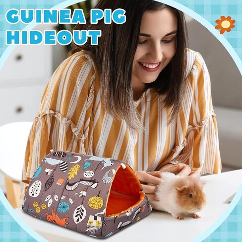 Cinnvoice Guinea Pig Hideout Bed Washable House Cage, Forest, 7.9 in in Saudi Arabia