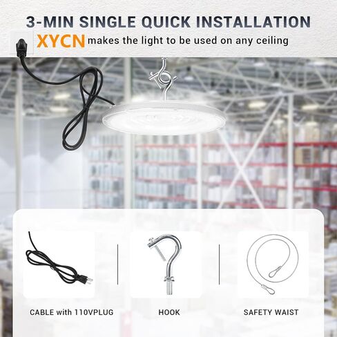 6 حزمة 200 واط LED LED High Bay Light ، IP66 مقاوم للماء ، 120VAC ، 30500LM 5000K إضاءة خليج تجارية ، 850W MH/HPS مع إضاءة منطقة المكونات للمستودعات/ورشة العمل/المرآب/الحظيرة/صالة الألعاب الرياضية/مصنع in Kuwait