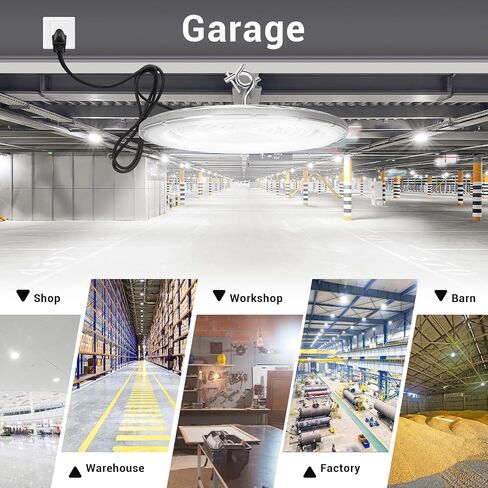 6 حزمة 200 واط LED LED High Bay Light ، IP66 مقاوم للماء ، 120VAC ، 30500LM 5000K إضاءة خليج تجارية ، 850W MH/HPS مع إضاءة منطقة المكونات للمستودعات/ورشة العمل/المرآب/الحظيرة/صالة الألعاب الرياضية/مصنع in Kuwait