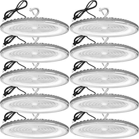 6 حزمة 200 واط LED LED High Bay Light ، IP66 مقاوم للماء ، 120VAC ، 30500LM 5000K إضاءة خليج تجارية ، 850W MH/HPS مع إضاءة منطقة المكونات للمستودعات/ورشة العمل/المرآب/الحظيرة/صالة الألعاب الرياضية/مصنع in Kuwait