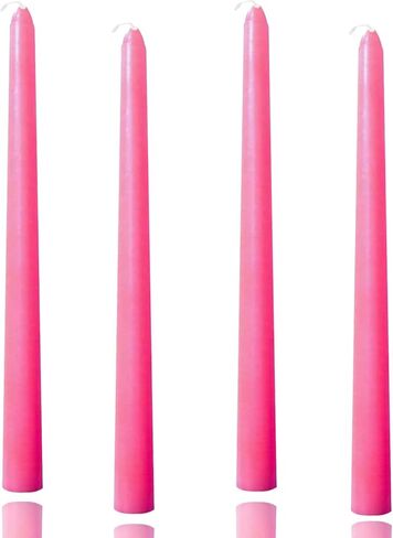 8 inch Taper Candles-Set of 4 Tapered Candle, Tall Candlesticks,Dripless and Smokeless,Home Dinner candle, Party, Wedding, Halloween, Christmas Candles (8 inch, Orange) in Kuwait