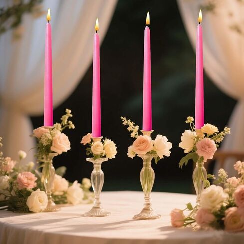 8 inch Taper Candles-Set of 4 Tapered Candle, Tall Candlesticks,Dripless and Smokeless,Home Dinner candle, Party, Wedding, Halloween, Christmas Candles (8 inch, Orange) in Kuwait