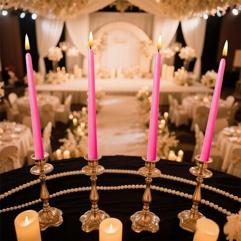 8 inch Taper Candles-Set of 4 Tapered Candle, Tall Candlesticks,Dripless and Smokeless,Home Dinner candle, Party, Wedding, Halloween, Christmas Candles (8 inch, Orange) in Kuwait