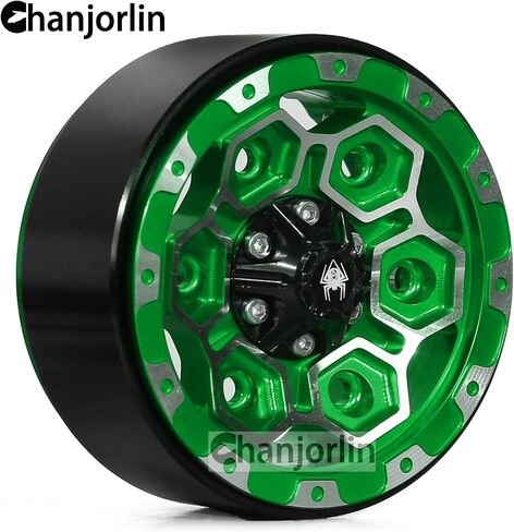 1.9 Inch Beadlock Wheels Rims 12mm Hex Aluminum Heavy Duty 1/10 RC Wheel Hubs for 1:10 Rock Crawler Car Axial SCX10 I II III 90046 TRX4 TRX6 CC01 D90 RC4WD Redcat Gen8 1.9" Tires (Green) in Kuwait