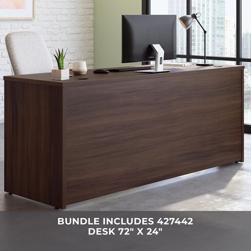 Sauder Office Works Affirm 72 X 24 Desk 3 Drawer Pedestal LAT Ste, Noble Elm Finish in Saudi Arabia