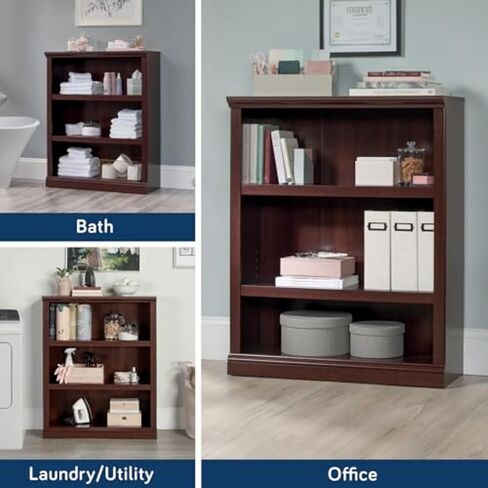 Sauder Miscellaneous Storage 3 Bookcase/Book Shelf, L: 35.28" x W: 13.23" x H: 43.78", Select Cherry finish in Kuwait