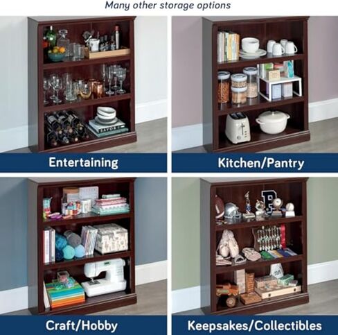 Sauder Miscellaneous Storage 3 Bookcase/Book Shelf, L: 35.28" x W: 13.23" x H: 43.78", Select Cherry finish in Kuwait