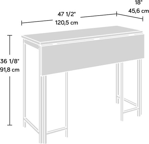 Sauder North Avenue Table with Drop Leaf, L: 47.50" x W: 28.38" x H: 36.13", Charter Oak Finish in Saudi Arabia