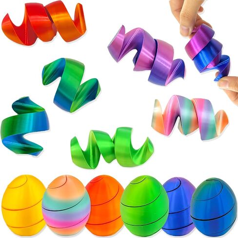 5Pcs 3D Printed Spiral Egg Fidget,Easter Eggs ,Easter Egg Relax Anxiety Toy for Kids Easter Basket Stuffer Filler,Family Travel Games Gifts Student Best Gift for Classroom in Saudi Arabia