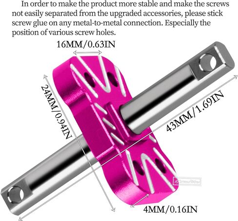 RC Differential Locker Spool Upgrades Part for 1/10 Slash 2WD(VXL),Rustler 2WD(VXL),Stampede 2WD(VXL),Bandit 2WD(VXL),Aluminum Diff Locker Mounts Hop-up,Titanium in Kuwait