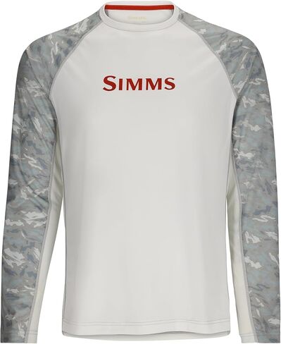 قميص Simms الرجالي Challenger Solar Crew - أكمام طويلة متعددة الأنشطة، حماية من أشعة الشمس بعامل حماية من أشعة الشمس 30+، سريع الجفاف لصيد الأسماك والمشي لمسافات طويلة والجري والملابس الكاجوال، Ghost Camo Neptune/Neptune، X-Large in Kuwait