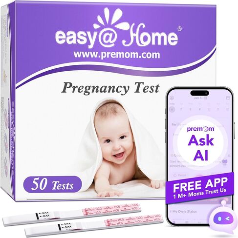 Easy@Home Pregnancy Test Strips Kit: 50-Pack HCG Test Strips, Early Detection Home Pregnancy Test EZW1-S:50 in Kuwait
