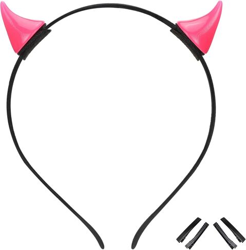 MOSTORY Black Devil Horns Headband - Handmade Horn Headband Gothic Demn Horn Hairband with Clips Dark Hairhoop for Renaissance Halloween Cosplay Masquerade Witch Photo Shoot in Saudi Arabia