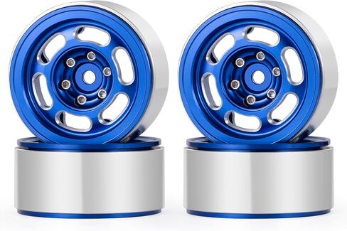 Rchubam 4pcs 1.3 "Beadlock Wheel Rims Trx4M 1.3" عجلات الألومنيوم متوافقة مع TRX4M SCX24 Redcat Ascent 1/24 1/18 RC Crawler Upgrade Car Audgricy (Black) in Kuwait