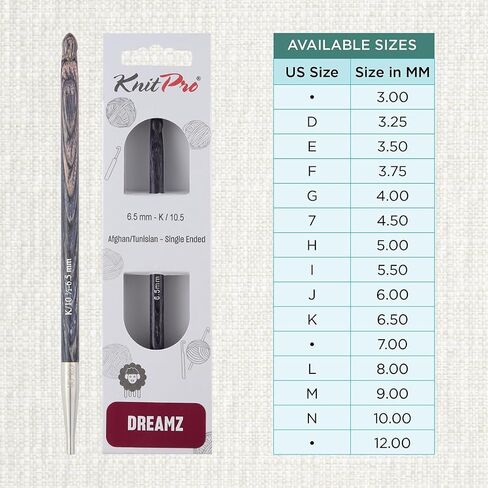 Knitpro Dreamz القابلة للتبديل بين الخطاف الأفغاني/التونسي | الحجم الأمريكي K (6.5 مم) in Kuwait