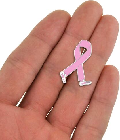 PinMart Breast Cancer Survivor Pink Awareness Ribbon Enamel Lapel Pin - 1 Piece in Kuwait