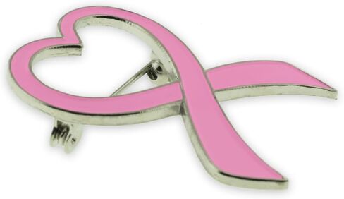 PinMart Breast Cancer Survivor Pink Awareness Ribbon Enamel Lapel Pin - 1 Piece in Kuwait
